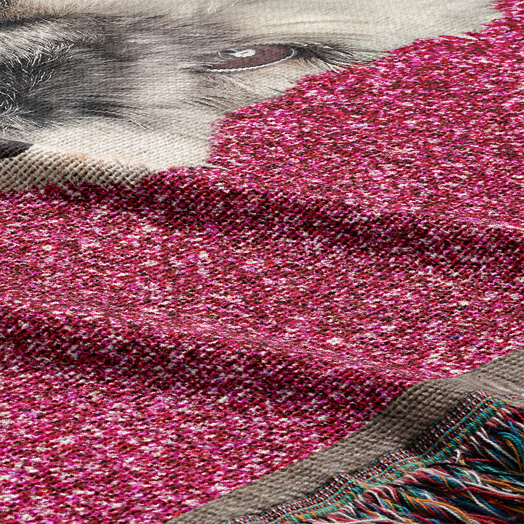 Personalized Sparkle Dog Portrait Woven Throw Blanket (50″ x 60″)