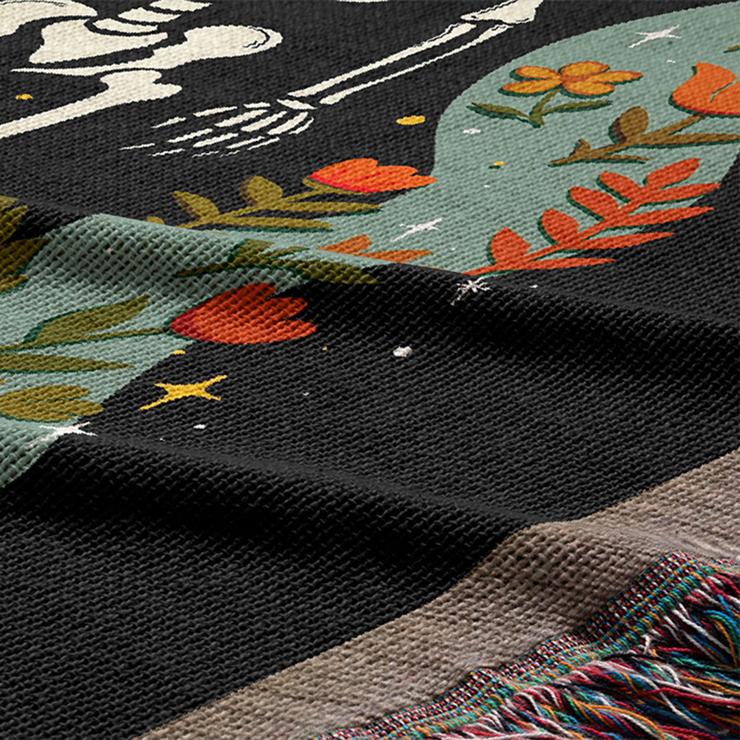 Personalized Zodiac Skeleton Couple Blanket (Woven & Fleece)