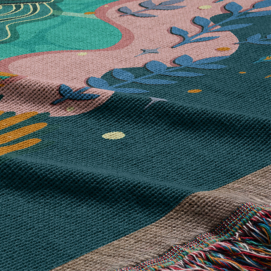 Personalized Aquarius Zodiac Woven Throw Blanket - Custom Name Astrology Gift