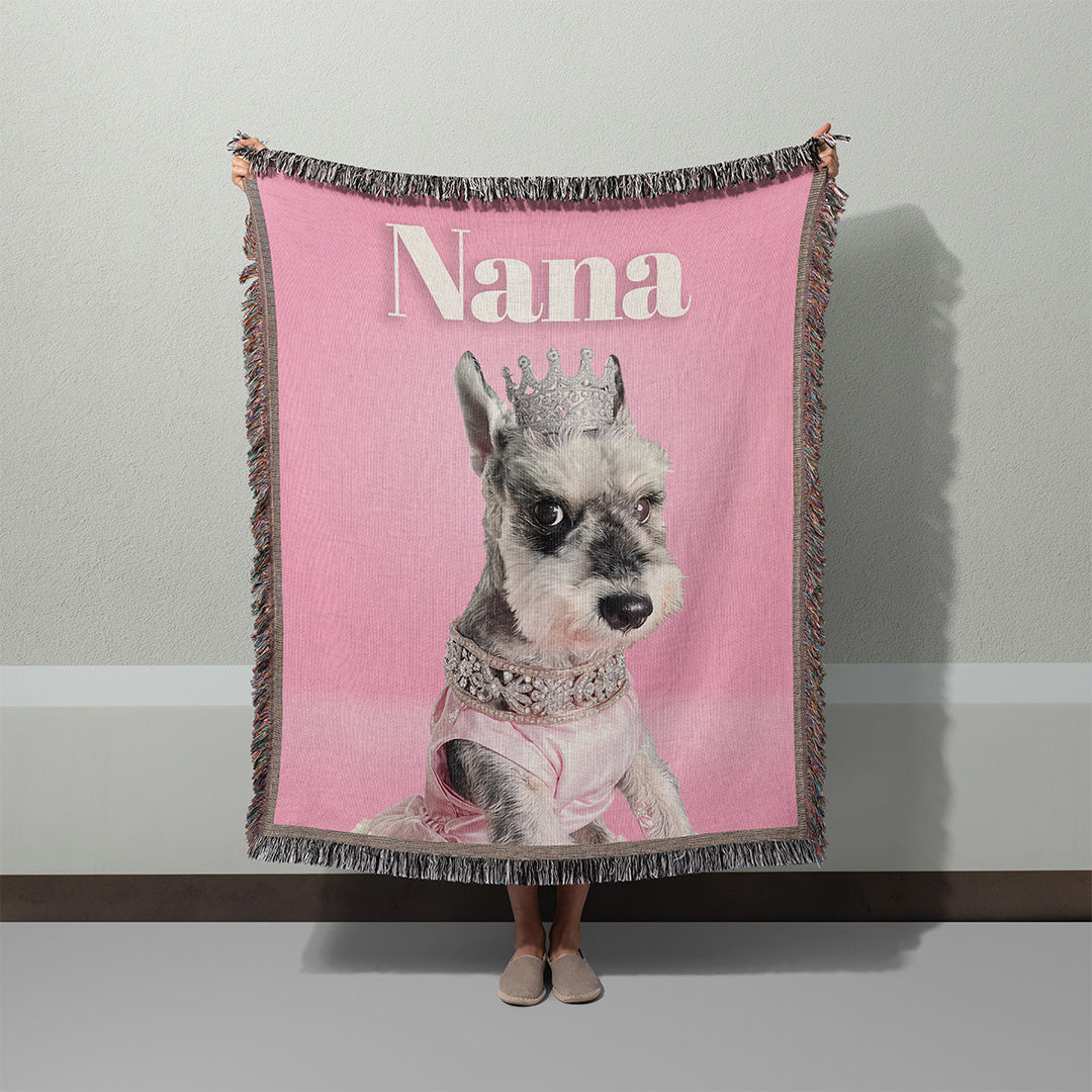 Personalized Dog Portrait Woven Blanket (50″ x 60″)
