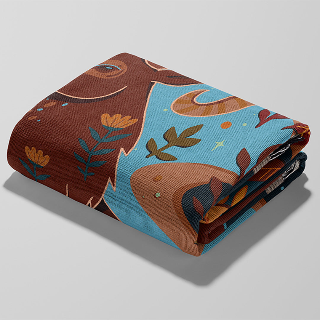 Personalized Aries Zodiac Woven Throw Blanket - Custom Name Astrology Gift