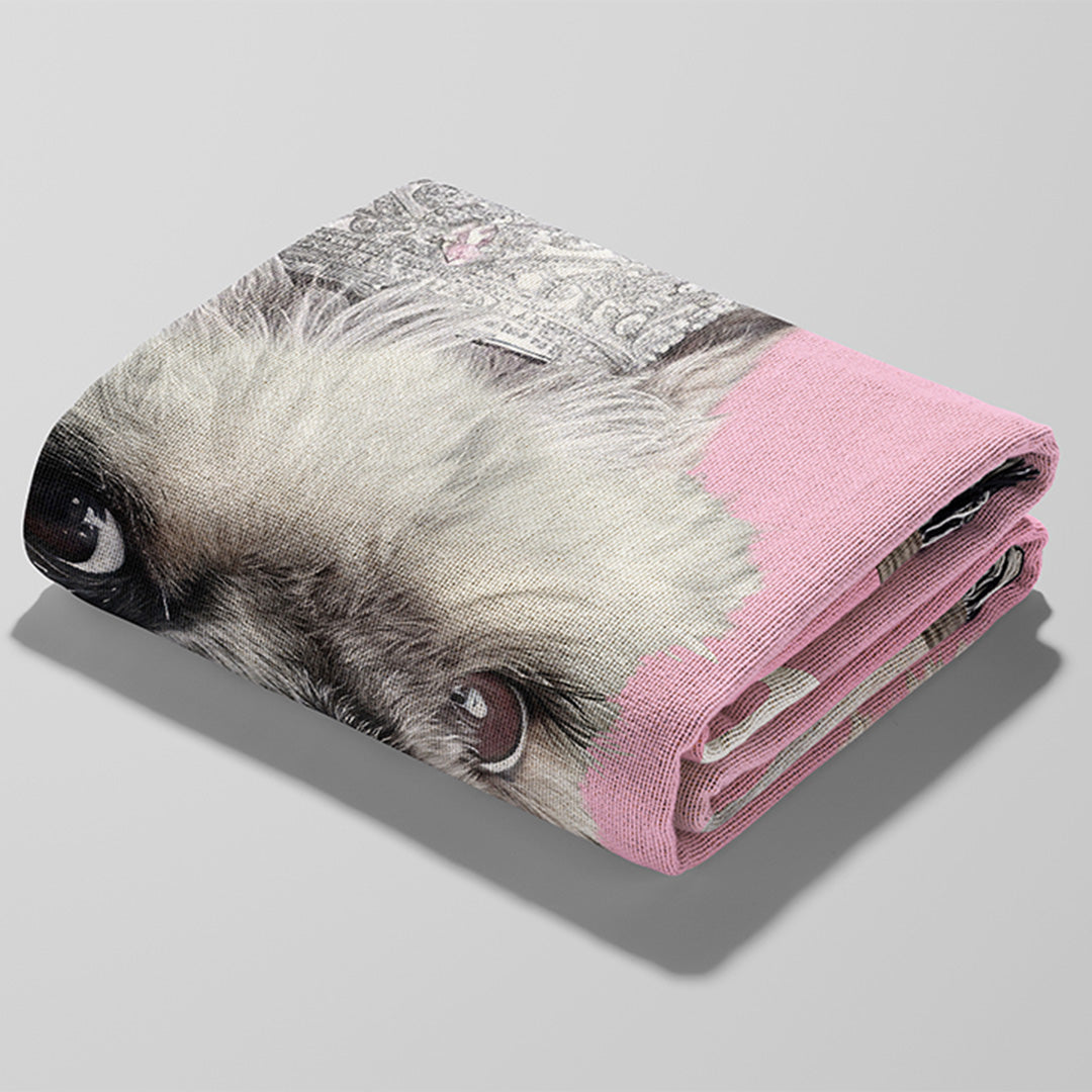 Personalized Dog Portrait Woven Blanket (50″ x 60″)