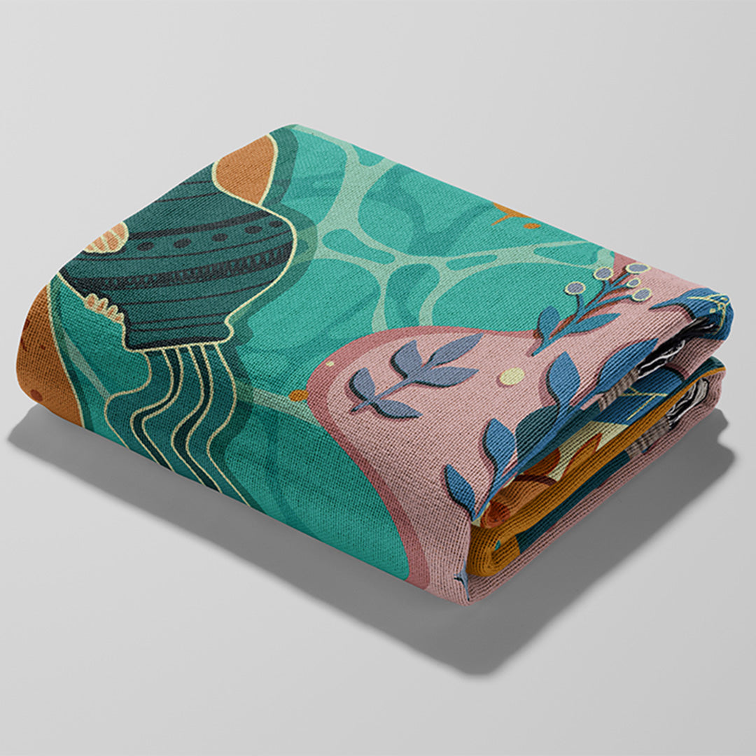 Personalized Aquarius Zodiac Woven Throw Blanket - Custom Name Astrology Gift