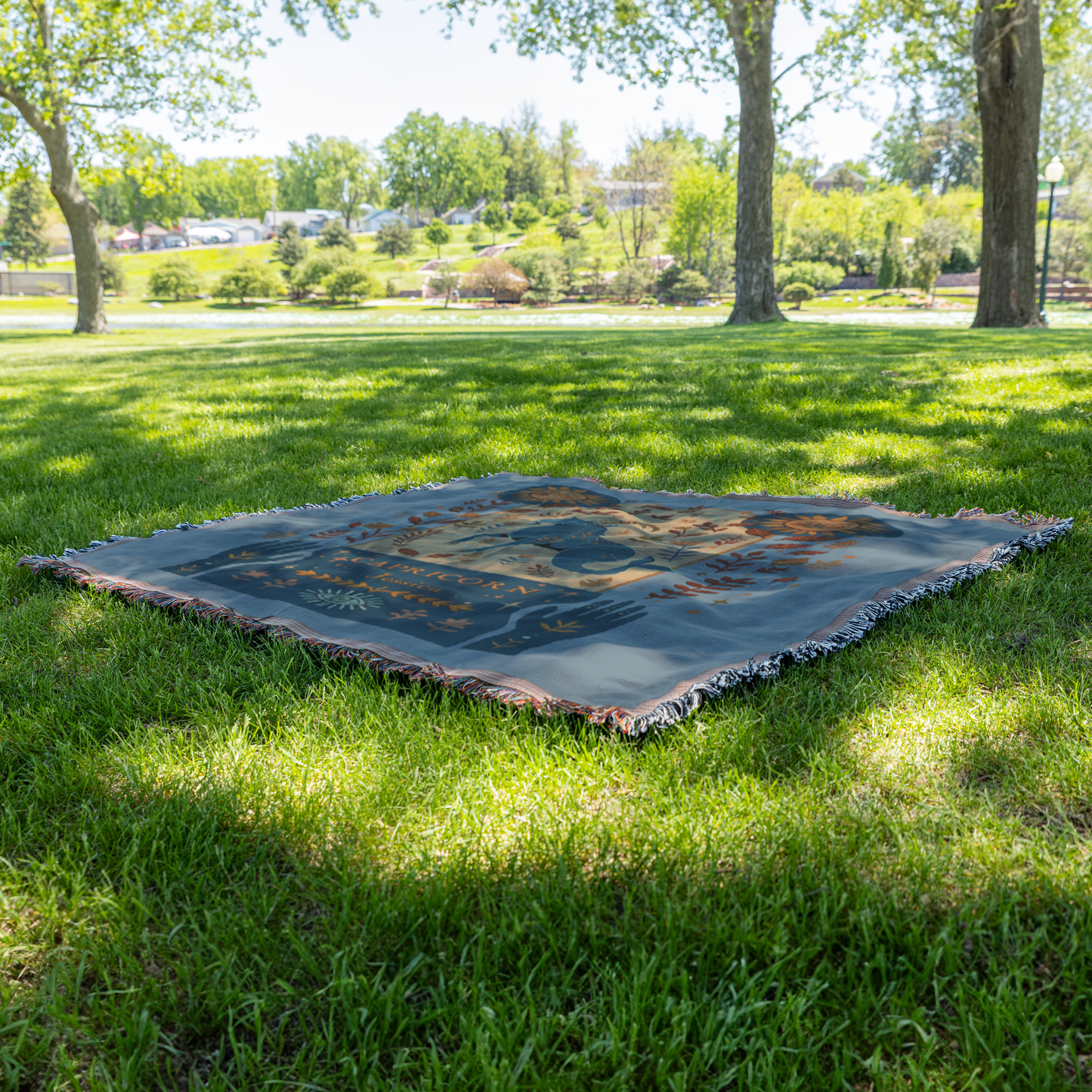 Personalized_Capricorn_Zodiac_Woven_Thro_Grass_V_Mockup.png