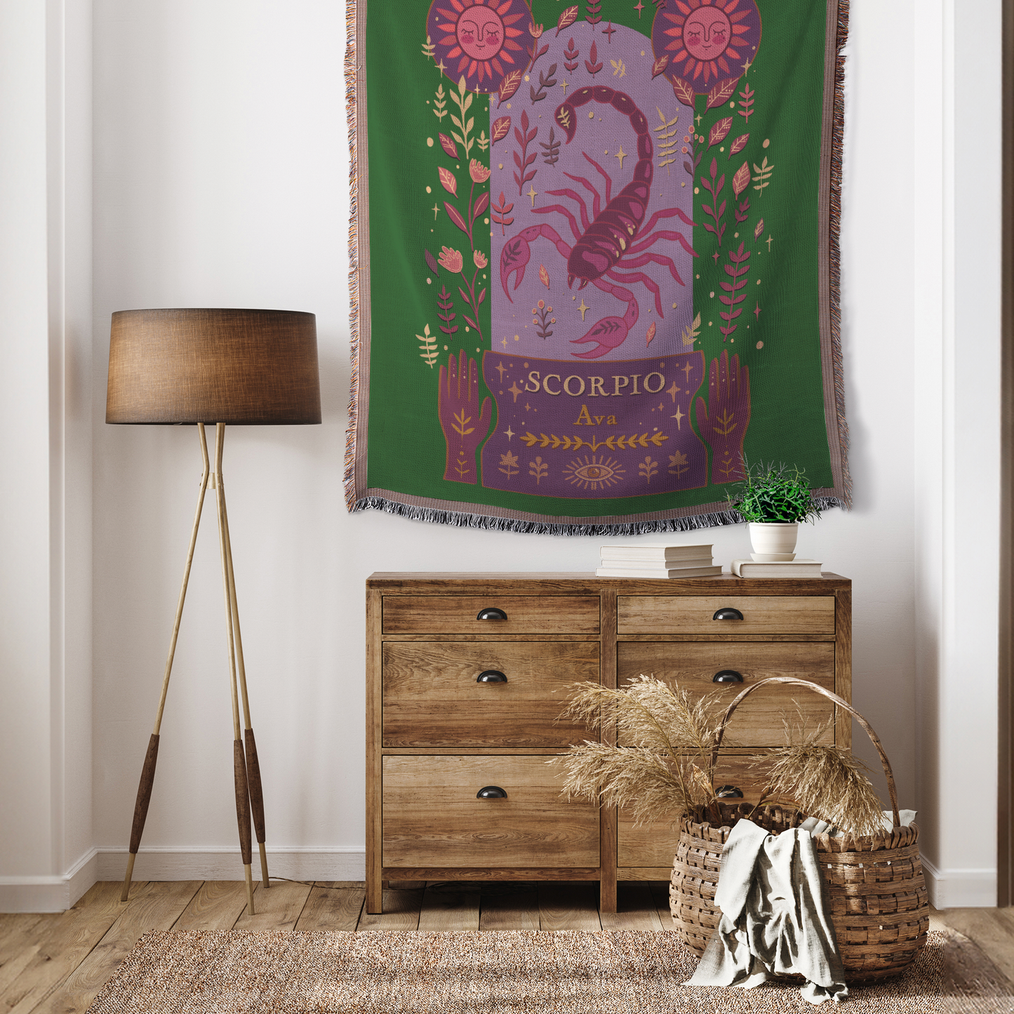 Personalized_Scorpio_Zodiac_Woven_Throw__Tapestry_V_Mockup.png