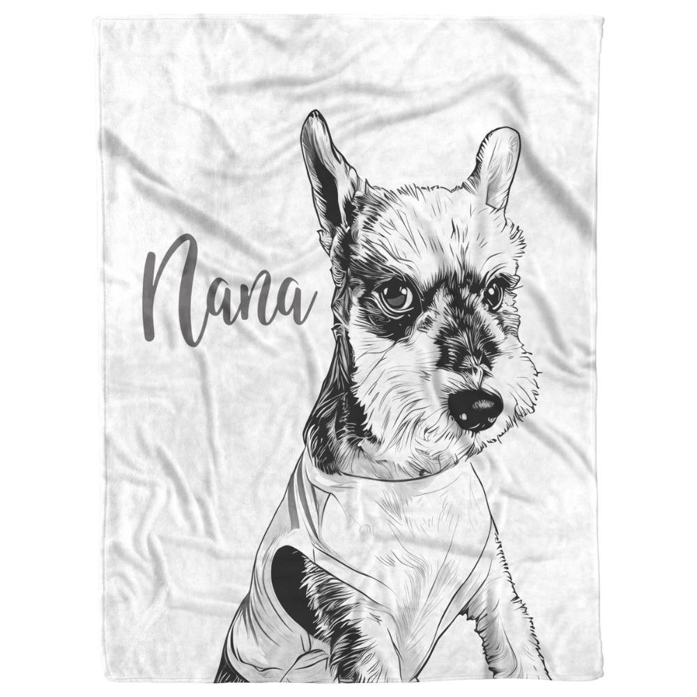 Personalized Dog Portrait Blanket (Woven & Fleece)