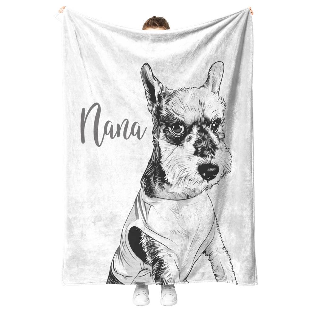 Personalized Dog Portrait Blanket (Woven & Fleece)