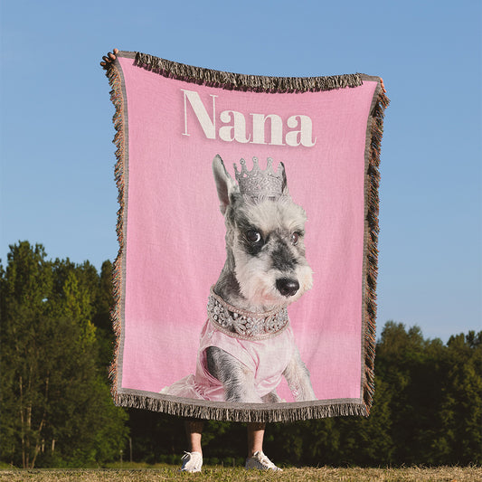 Personalized Dog Portrait Woven Blanket (50″ x 60″)